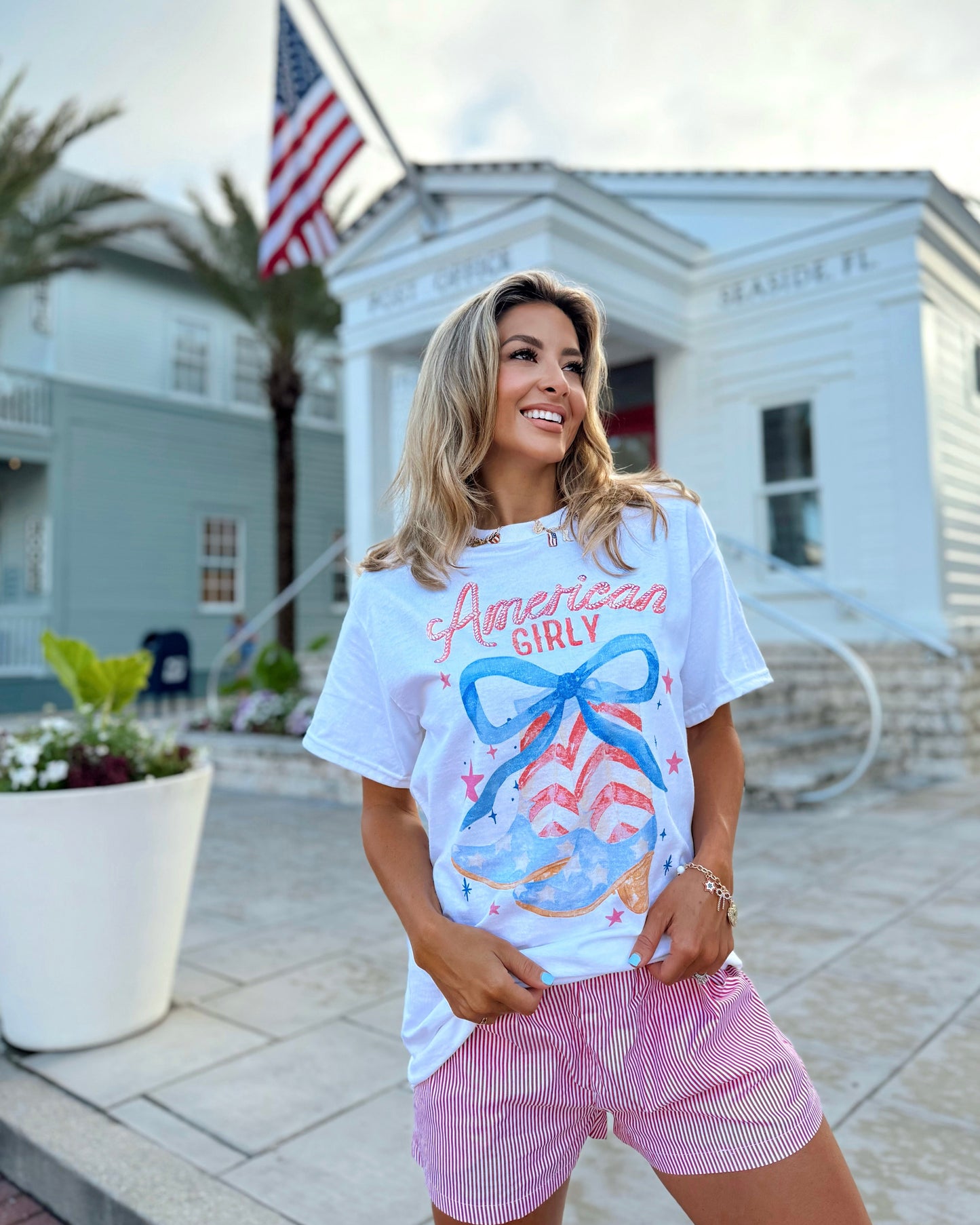 American Girly Oversized Graphic Tee (Pre-Order: Ships 6/20)
