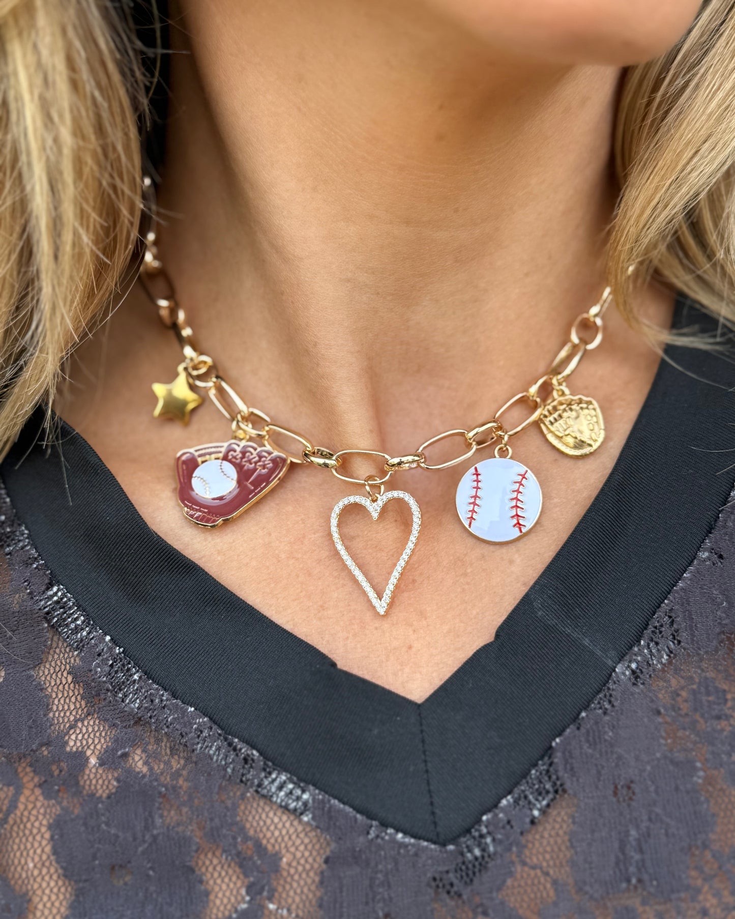 Baseball Charm Necklace