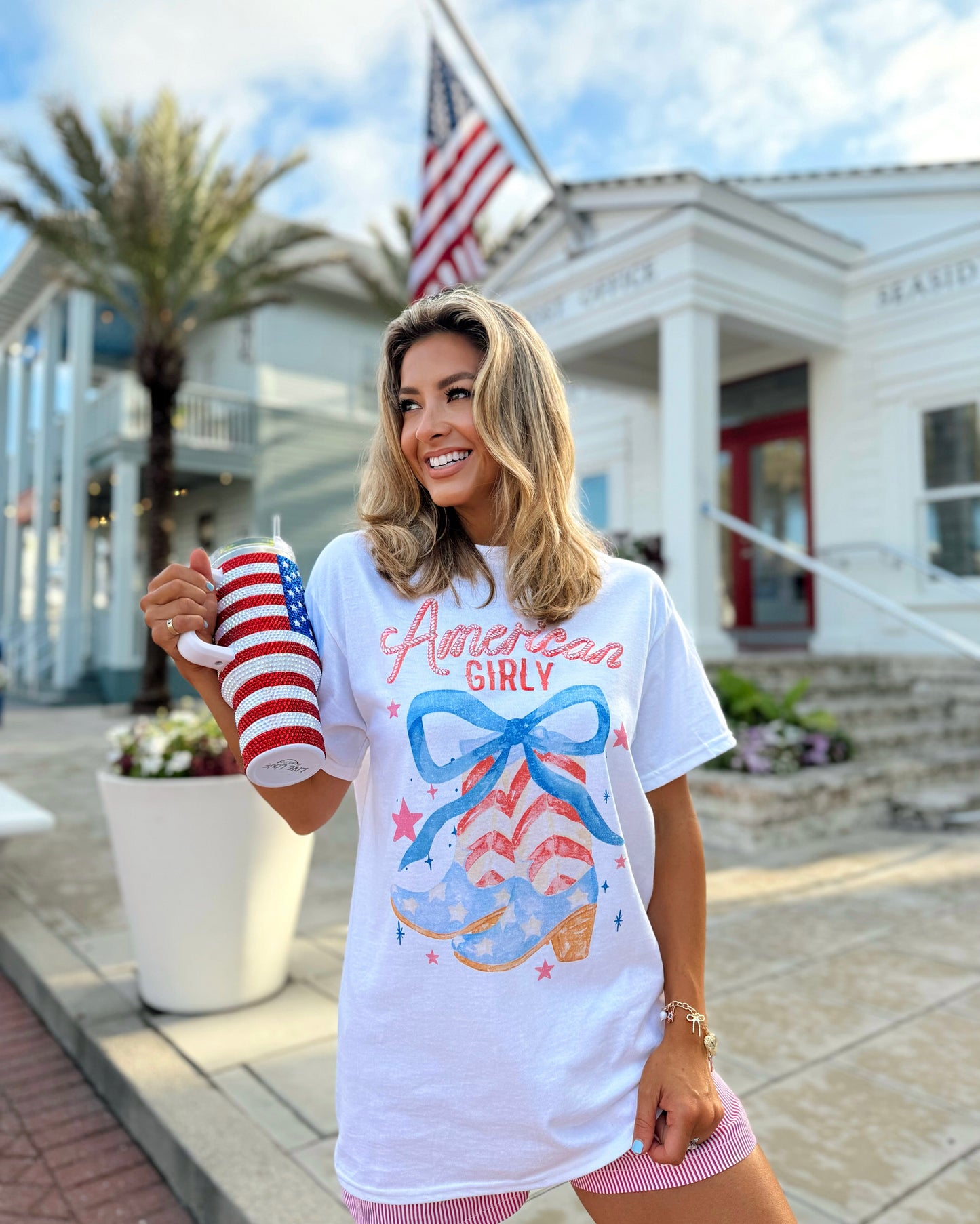 American Girly Oversized Graphic Tee (Pre-Order: Ships 6/20)