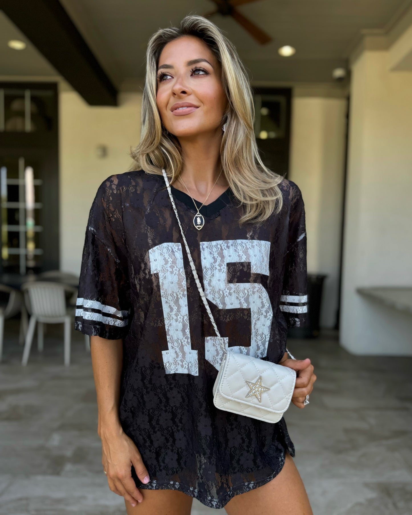 Cream Rhinestone “Baby You’re A Star” Crossbody