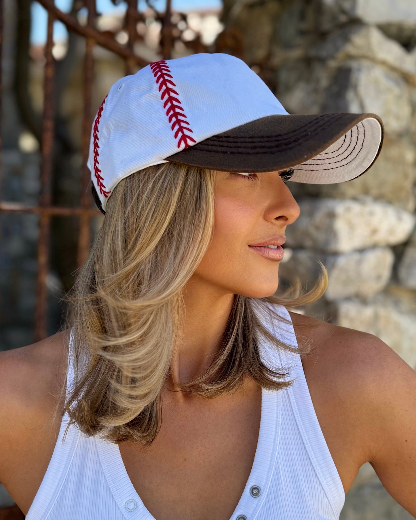 Brown Baseball-Stitched Embroidered Cap
