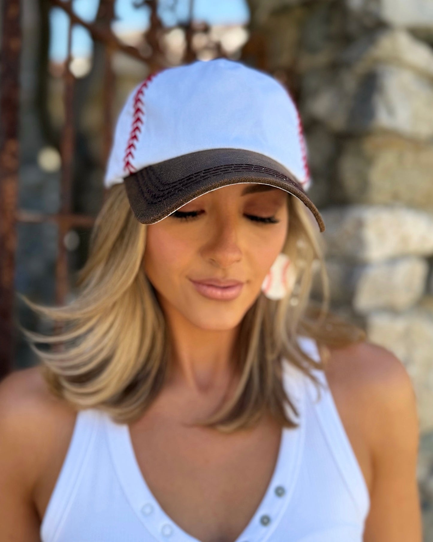 Brown Baseball-Stitched Embroidered Cap