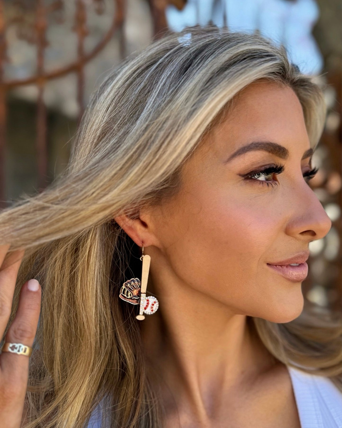 Ball & Bat Dangle Earrings