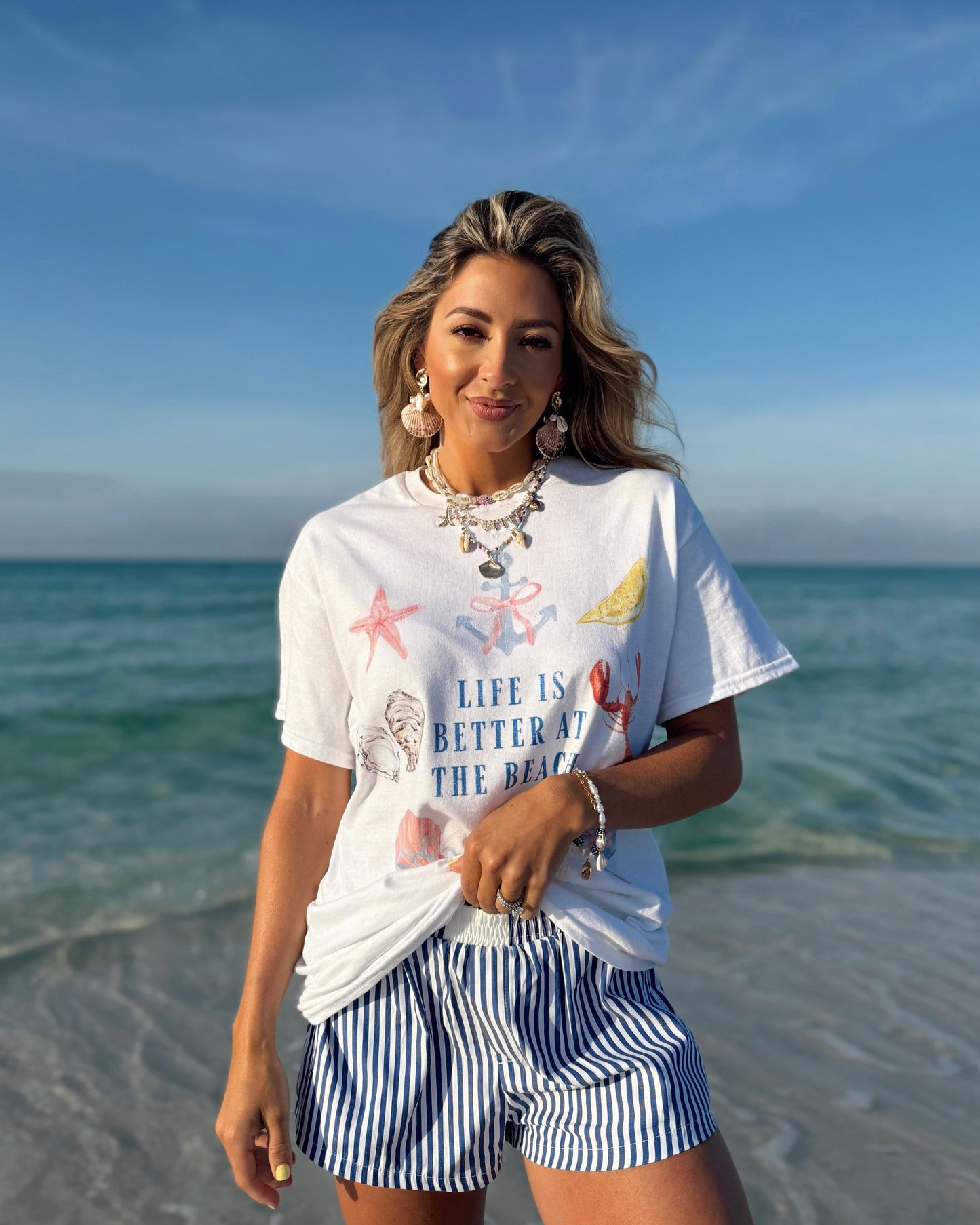 Life Is Better At The Beach Oversized Graphic Tee