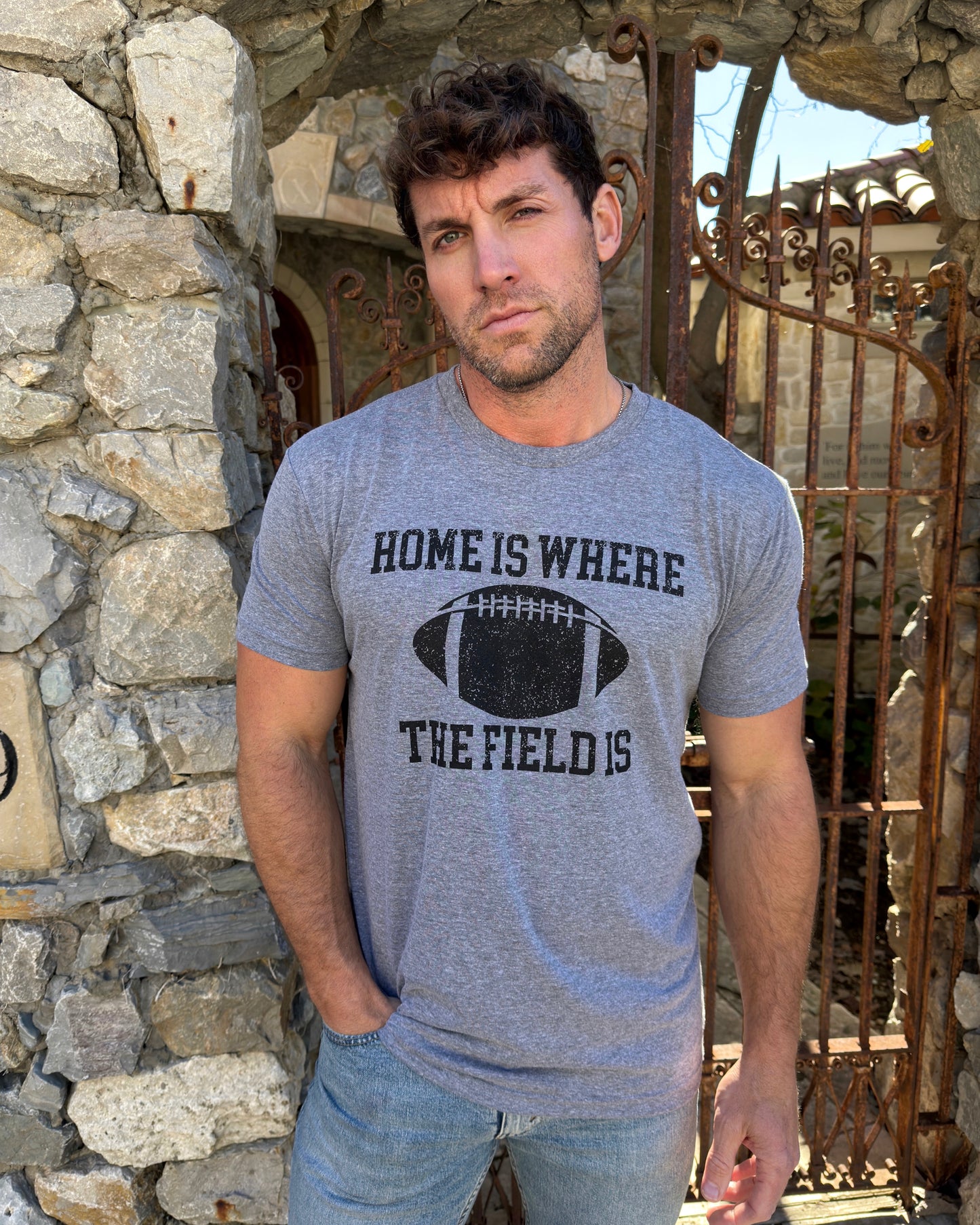 Unisex “Home Is Where The Field Is” Football Tee