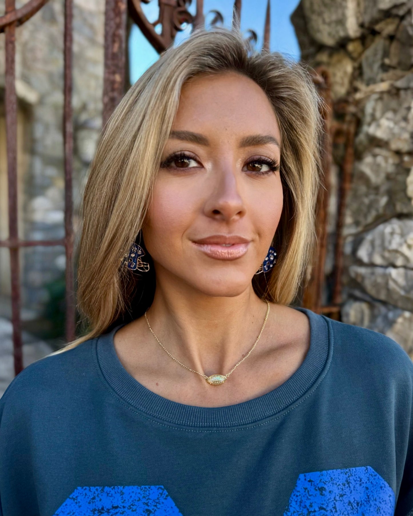 Black Friday: Clear/Gold "Football" Hanging Necklace