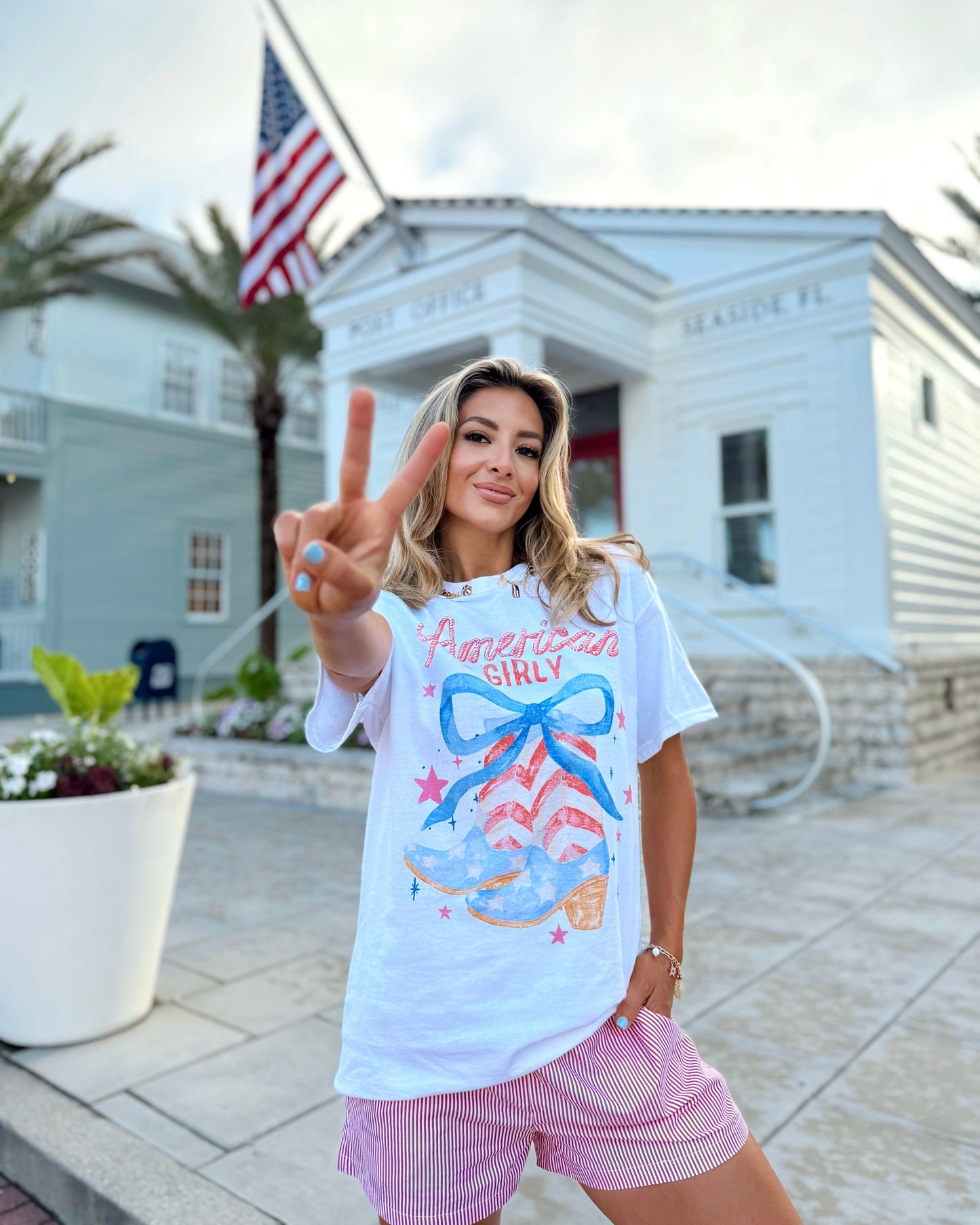 American Girly Oversized Graphic Tee (Pre-Order: Ships 6/20)