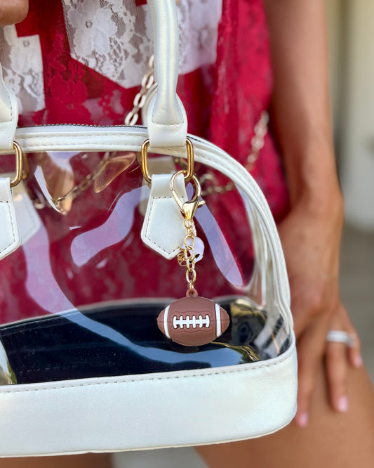 Small Helmet & Football Accent-Piece Keychain