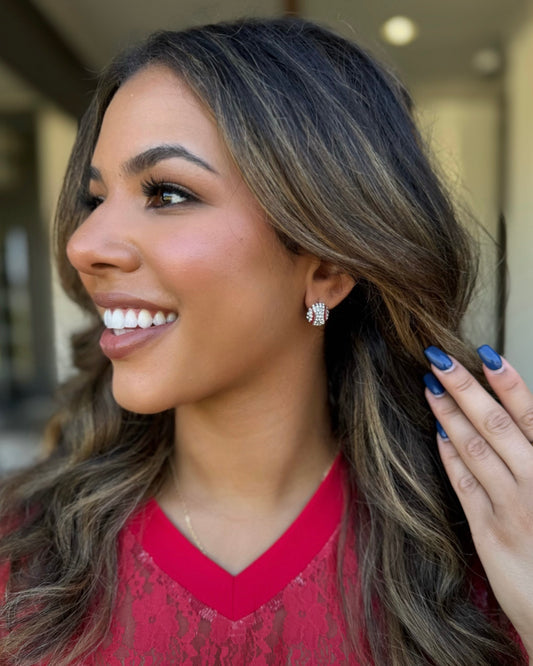 Sparkle Stud Baseball Earrings