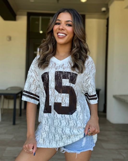 White Lace "It's Game Time" Jersey (Ships 9/30)
