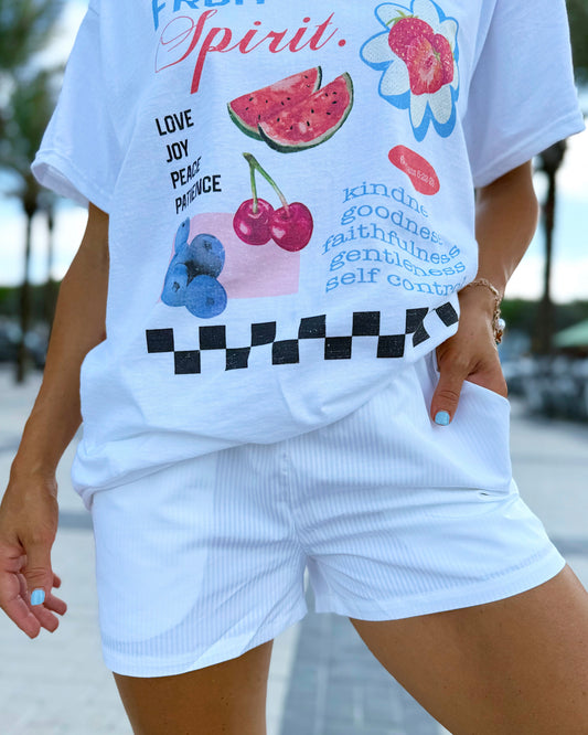 White Pinstripe Boxers