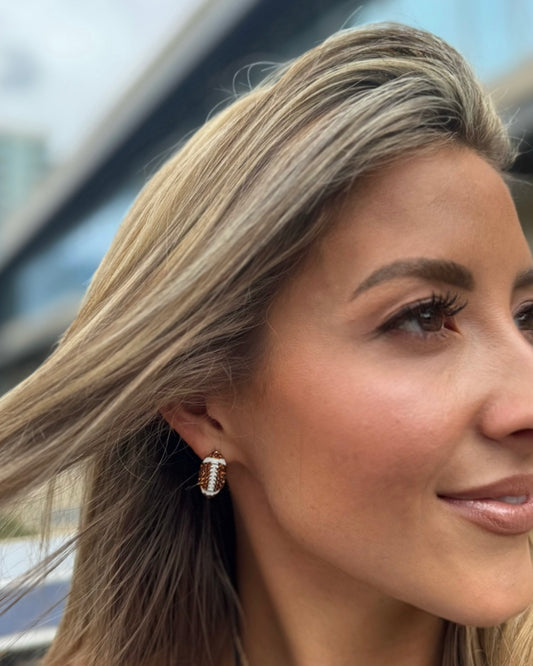 Sparkle Stud Football Earrings