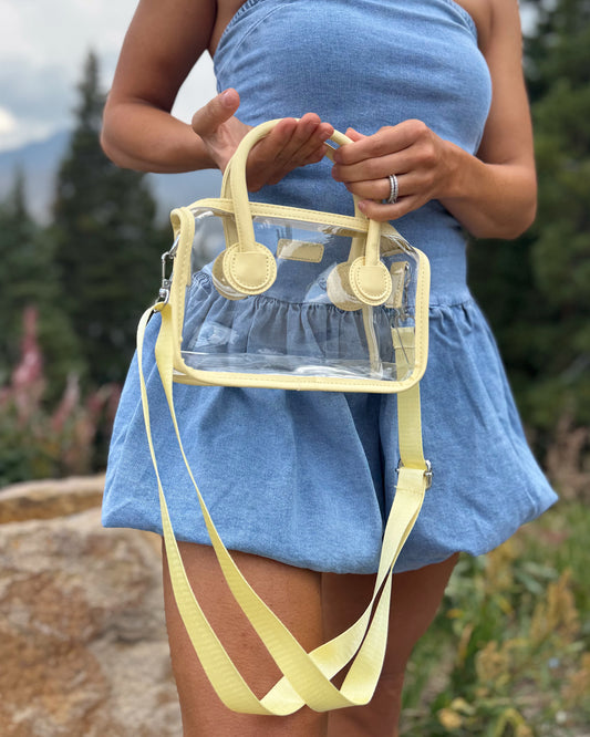 Pastel Yellow Rectangle Stadium-Approved Purse