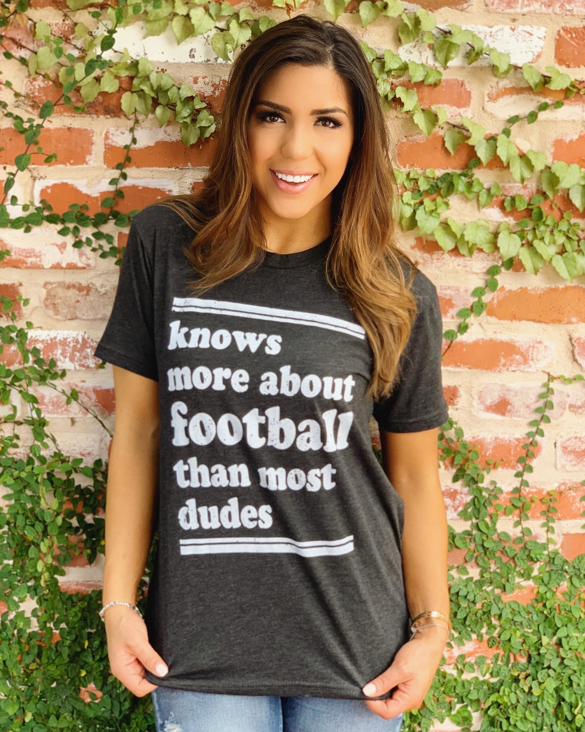 Vintage Black Knows More About Football Than Most Dudes Comfy Tee - Live Love Gameday®